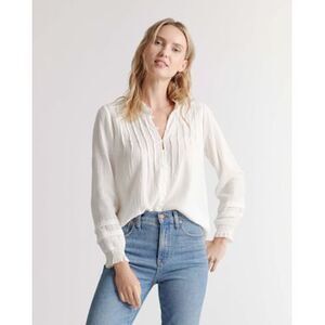 Quince White Women's Blouse